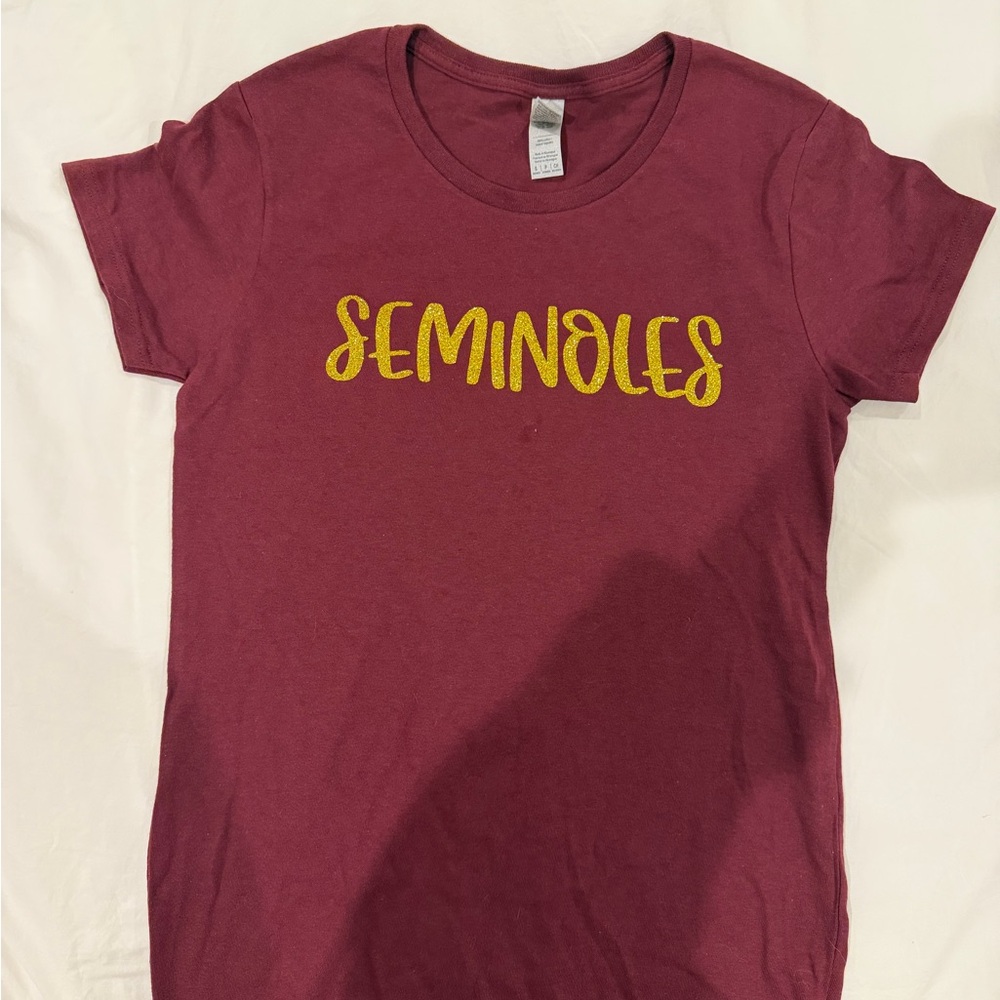 Women's Seminoles Graphic Tee - Garnet with Gold Print